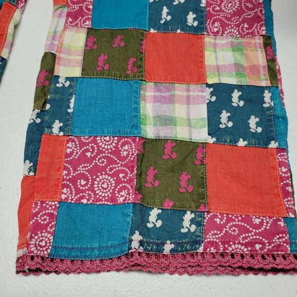 Disney Parks Patchwork Pants Mickey Quilt Womens Medium Drawstring Vacation sz M - Picture 8 of 10